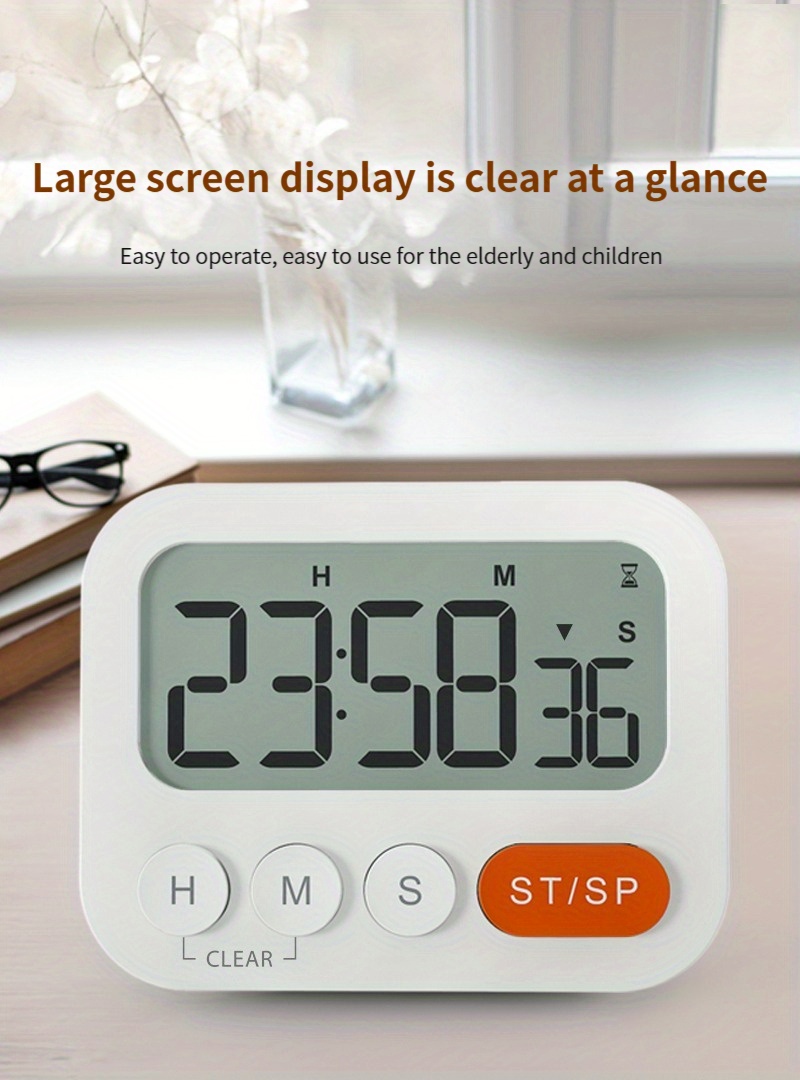 Digital Kitchen Timer For Cooking: Magnetic Countdown Timer With Large Led  Display, Adjustable Volume And Brightness, Easy To Use For Children Elderly