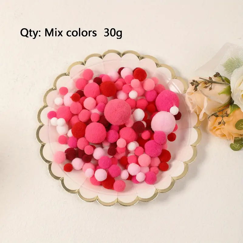 Mixed Colorful Assorted Pom Poms Small Plush Ball Children's - Temu