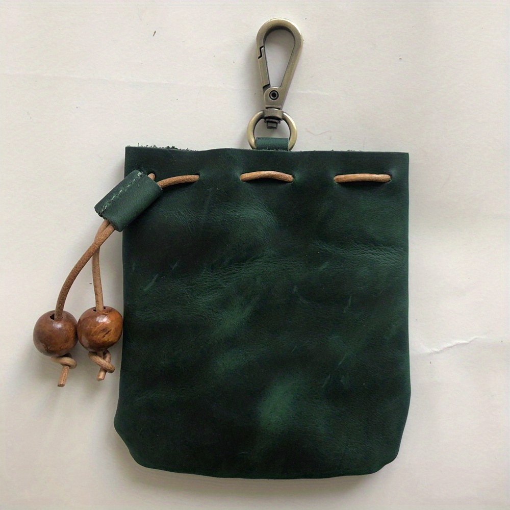Faux Leather Drawstring Coin Purse Wallet for Home & Travel