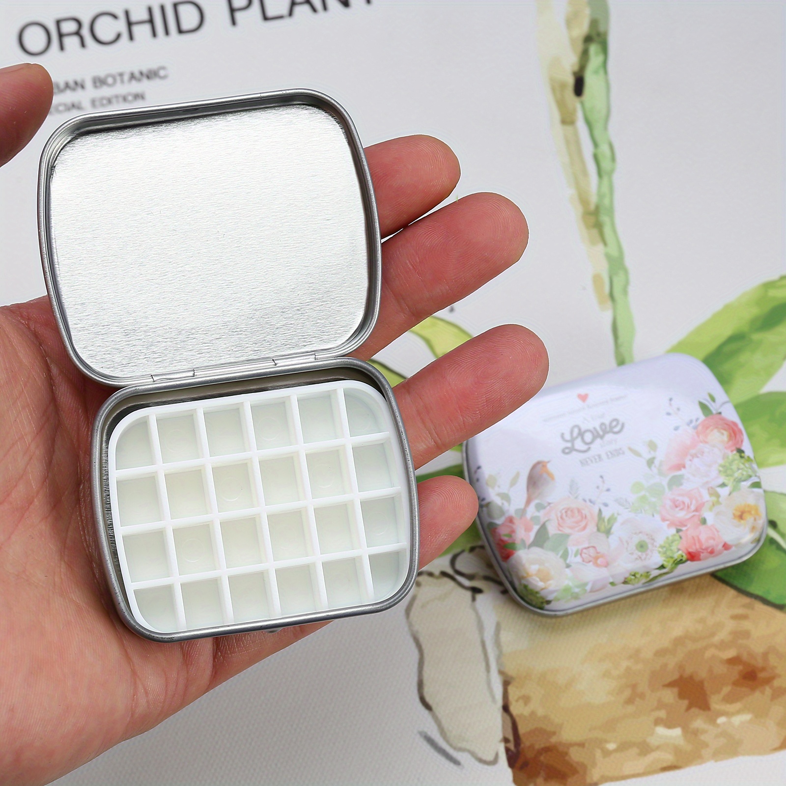 Empty Watercolor Palette Tin Tiny Travel Watercolor Palette Temu