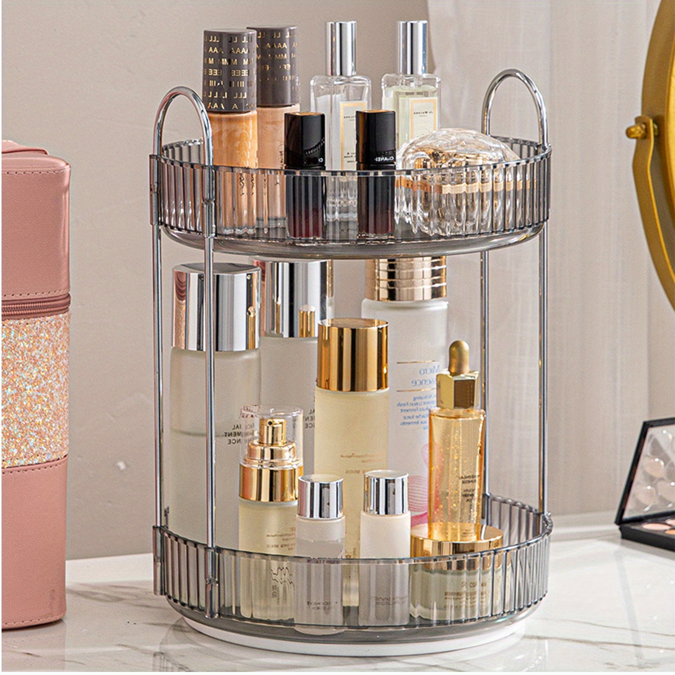 360 Rotating Makeup Organizer, DIY Adjustable Makeup Carousel Spinning –  TreeLen