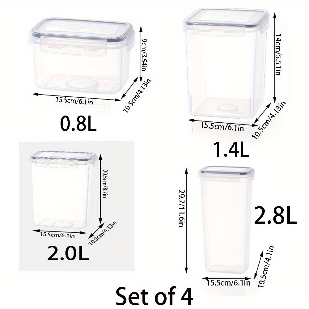 Food Storage Containers With Lids, Clear Airtight Food Jars, Moistureproof Transparent Sealed