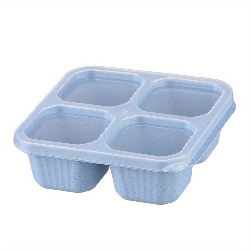 Solid Color Reusable Snack Bowl 4 Compartments Silicone - Temu