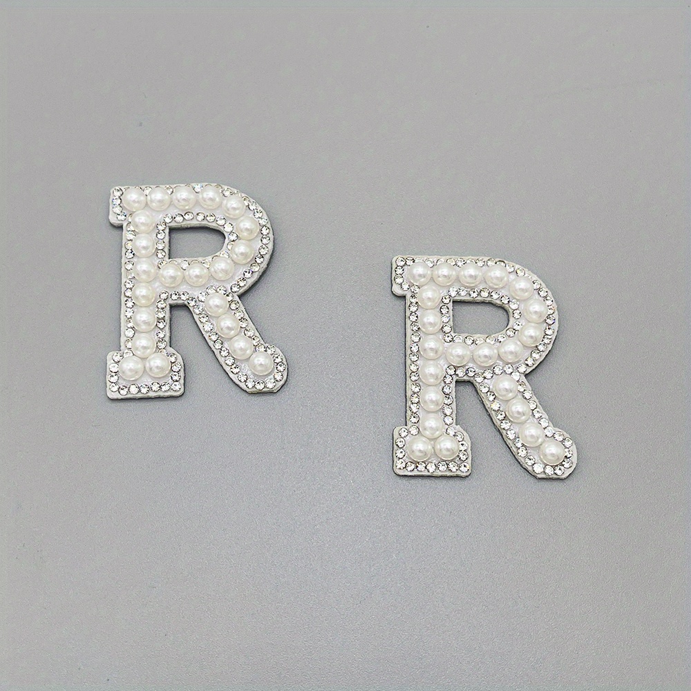 26 PCS RHINESTONE Iron on Letters Resin Letters Faux Pearls Patches  Jacketsv $15.72 - PicClick AU