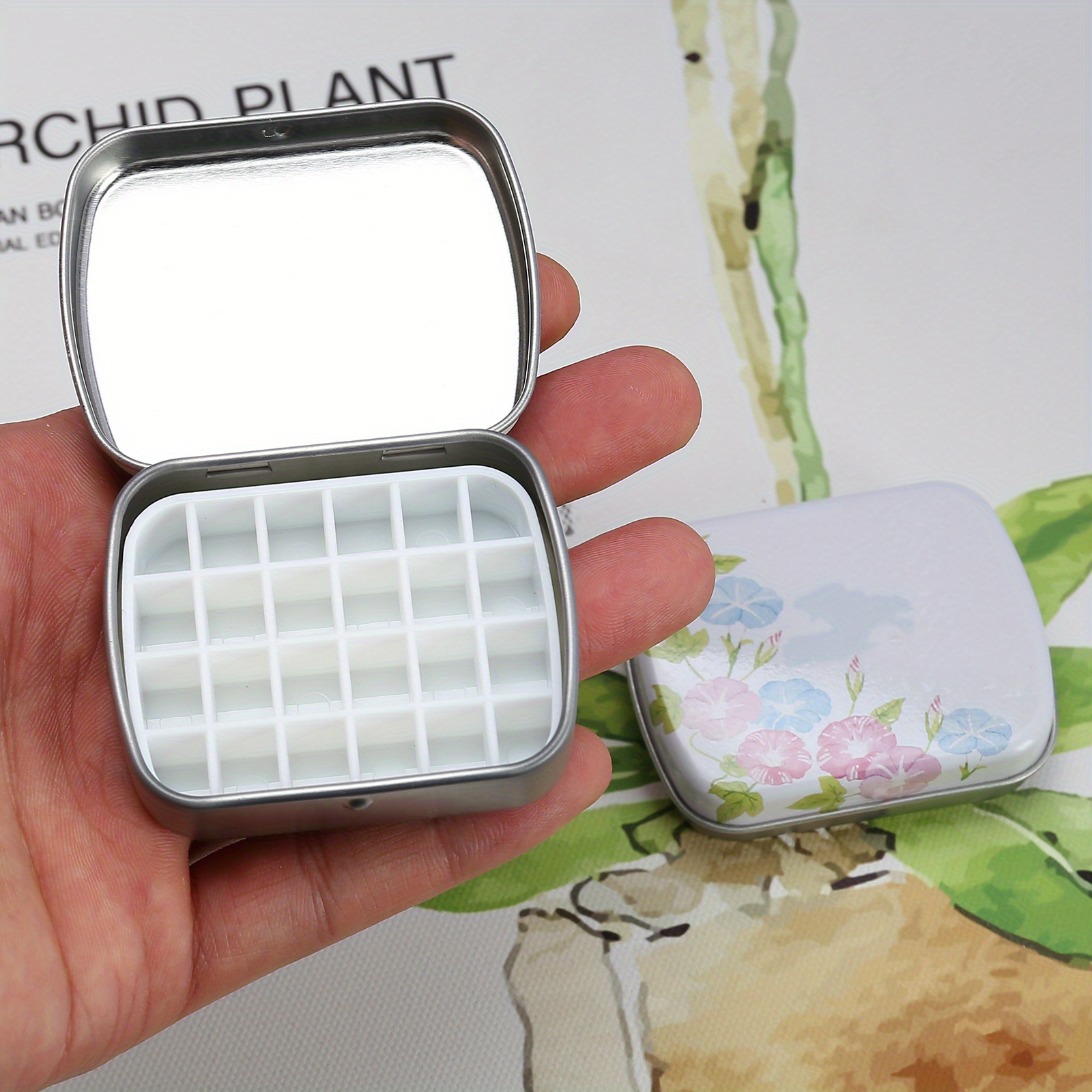 Empty Watercolor Palette Tin Tiny Travel Watercolor Palette Temu