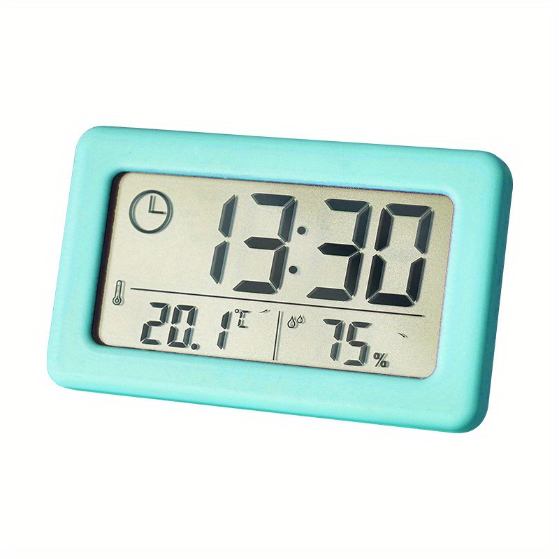 Comprar Reloj despertador Digital luminoso, reloj electrónico LCD  inteligente silencioso, despertador de mesa con pantalla meteorológica de  temperatura y humedad