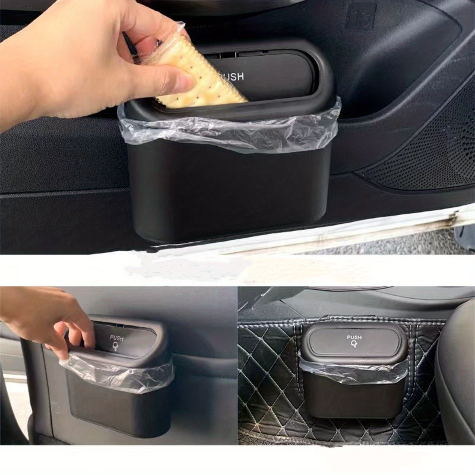 JUSTTOP Mini papelera de coche, pequeño cubo de basura portátil automático  con tapa, para el coche, el hogar, la oficina