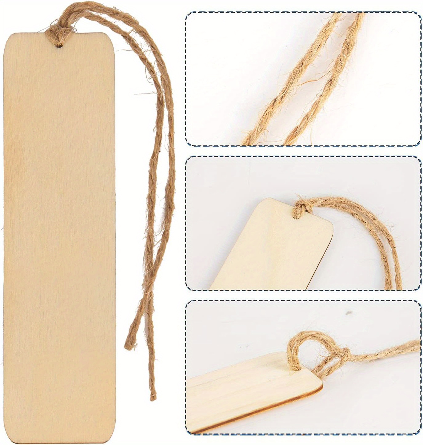 100/50/20 Wooden Blank Bookmark Rectangular Thin Wood - Temu