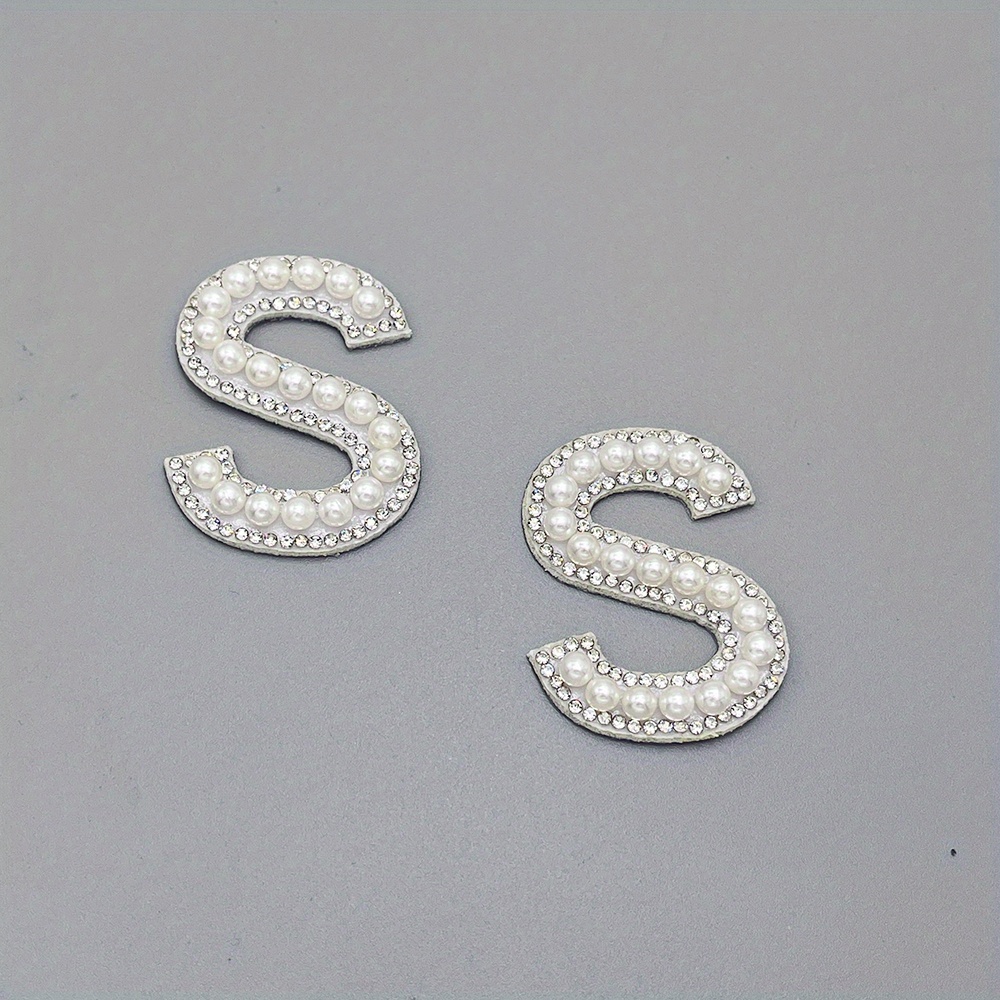 Heiheiup Letter Pearl Rhinestone (Colorful) Patch Applique Patch Patch  Letter Pearl Shiny Letter Imitation Clothes Letter DIY Set Pearl Of Sticker  Stickers Big Sticker Book 