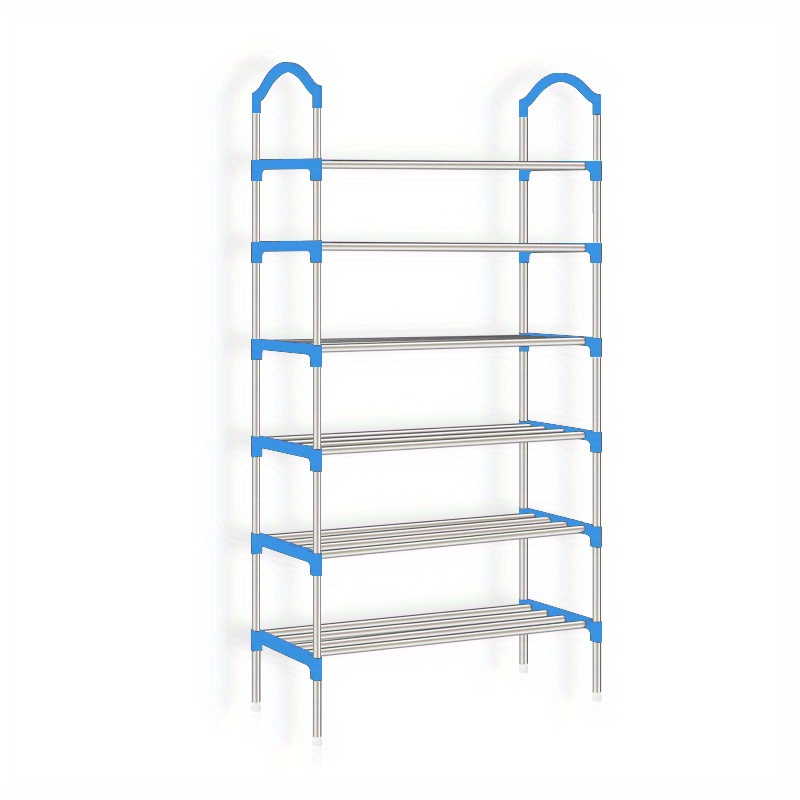 1pc Blue 9-tier Easy-to-assemble Shoe Rack With Adjustable Shelves