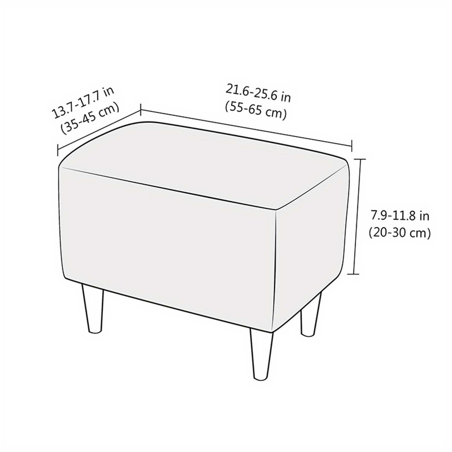 Ottoman Elastic inclusive Stool Cover Square Ottoman Covers Temu