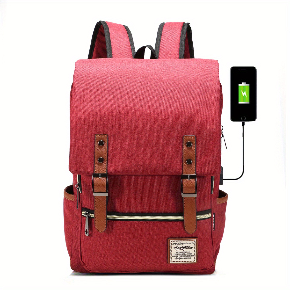 Laptop Canvas School Satchel Backpack Minimalist Travel 