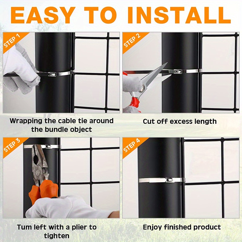 Metal Zip Ties Stainless Steel Zip Ties Heavy Duty Multi Temu