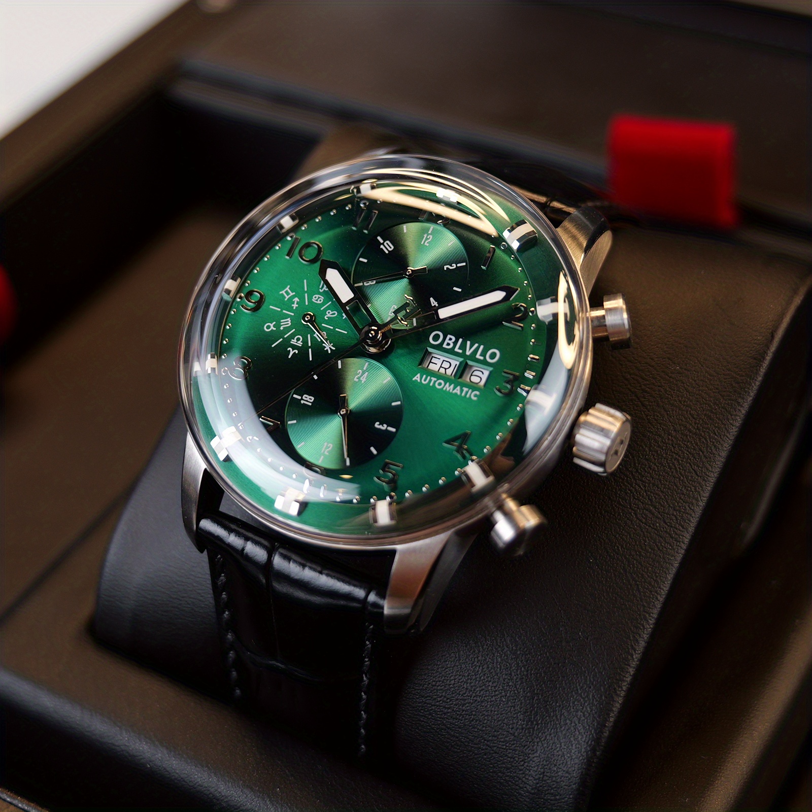u3532eb LOUIS LOBEL - Reloj de pulsera para hombre, color verde y