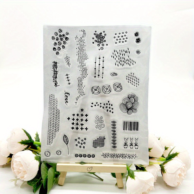 1pc Background Stamp Painting Tool Diy Decoration, Silicone Transparent Stamp