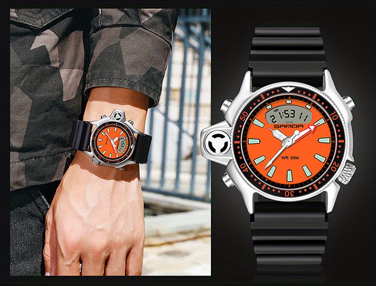 jy-mall sanda 6015 parametro orologio digitale originale movimento  originale batteria moda uomo unico orologio da polso marmellata tangan