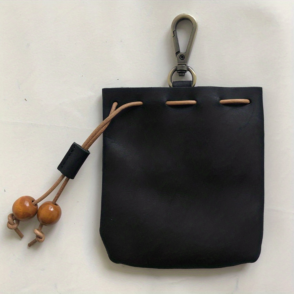 Faux Leather Drawstring Coin Purse Wallet for Home & Travel
