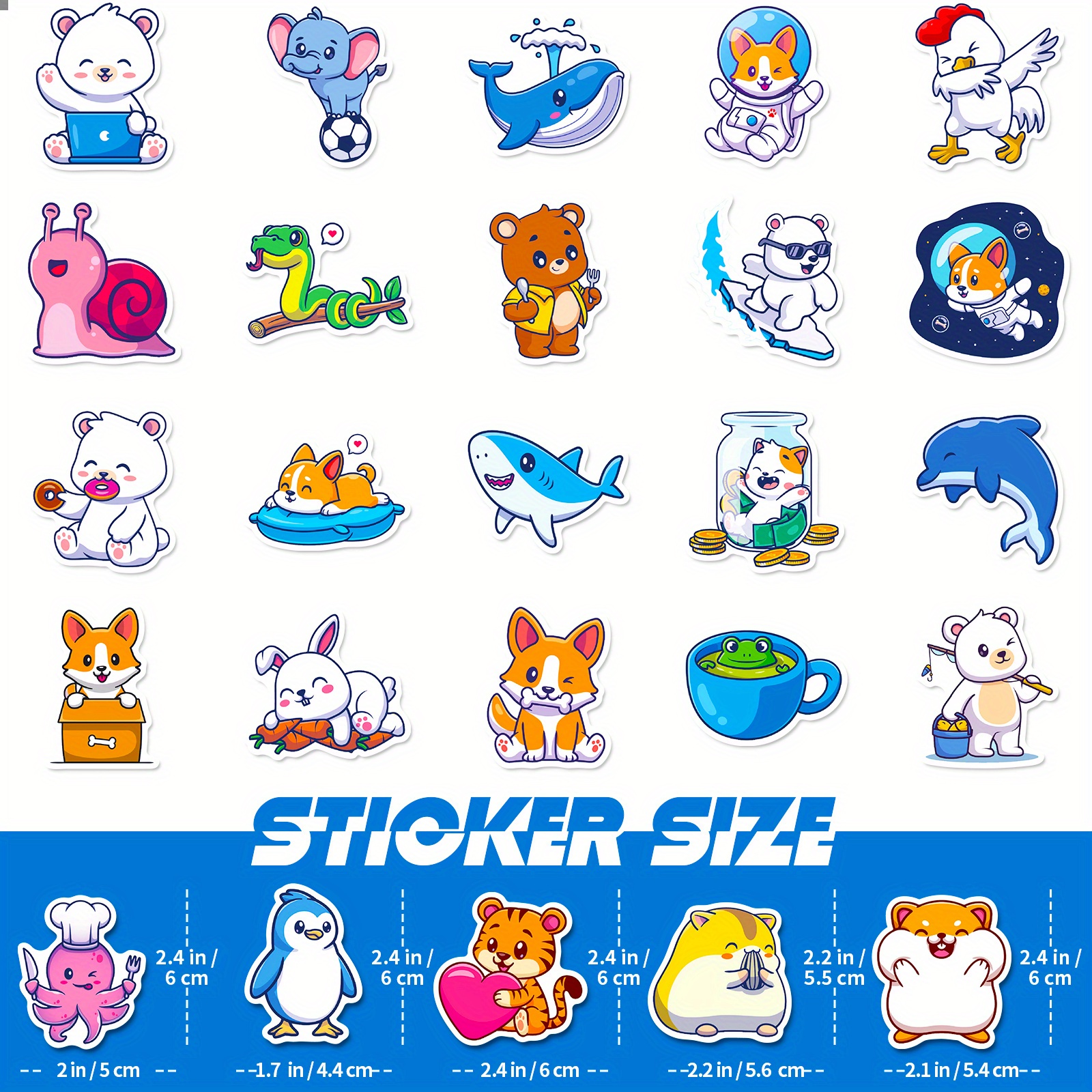 Cute Animal Sticker Pack 9 Sticker for Sale by littlemandyart