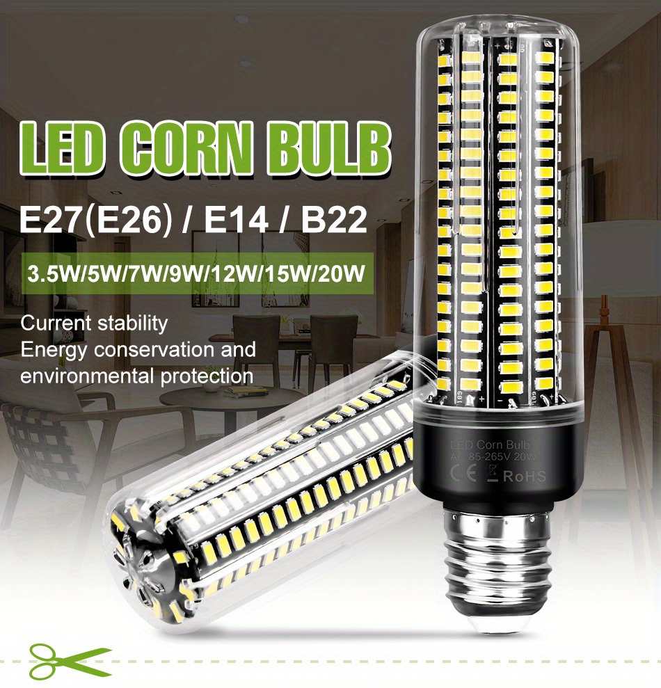 Led Corn Lights Bulb E 27 Candle Light Ac85 265v Chandelier - Temu