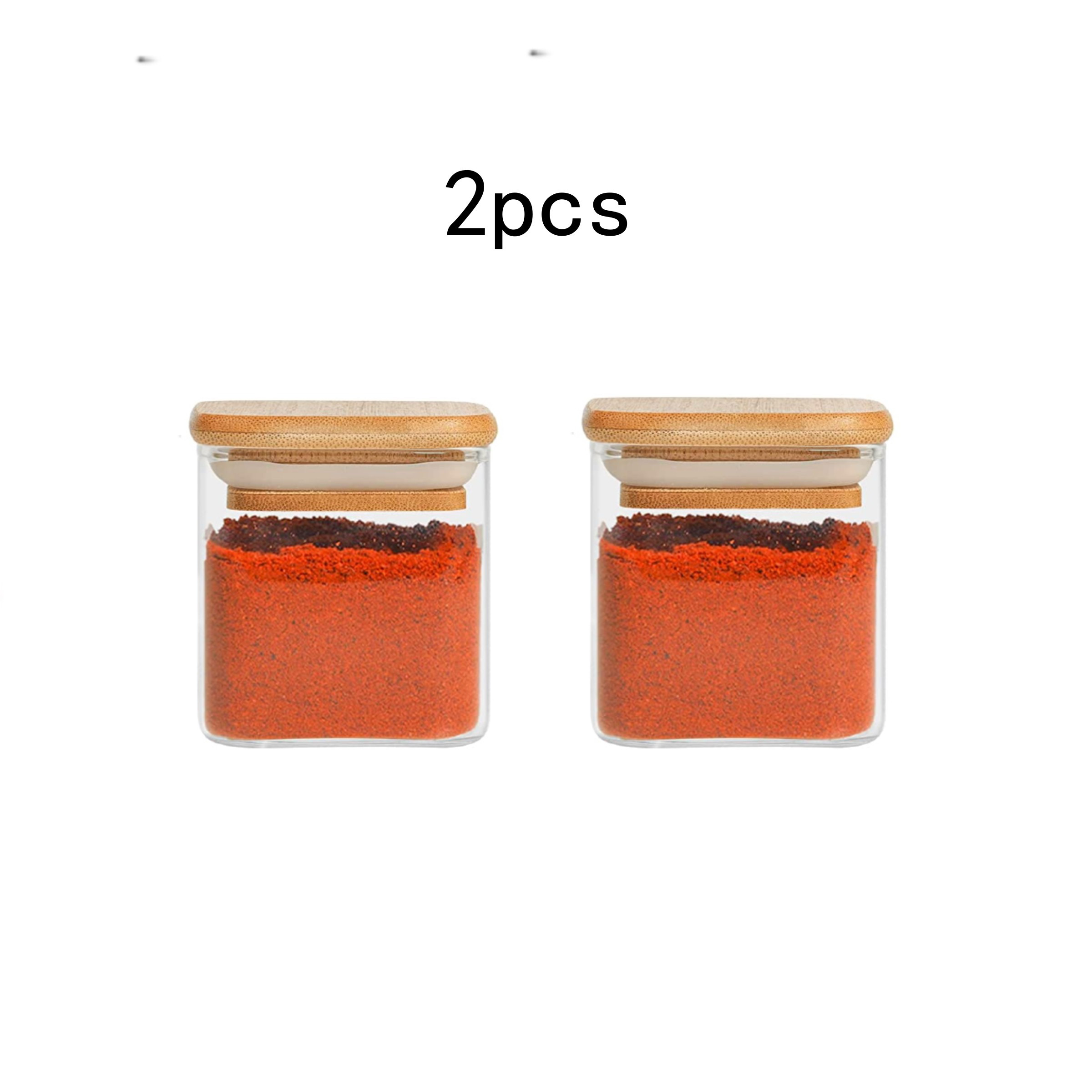 Wholesale 6.2*8.2 Portable Kitchen Glass Small Airtight Storage Jars Spices  Caddy Condiment Container Candy Jar for Bamboo Cover - AliExpress
