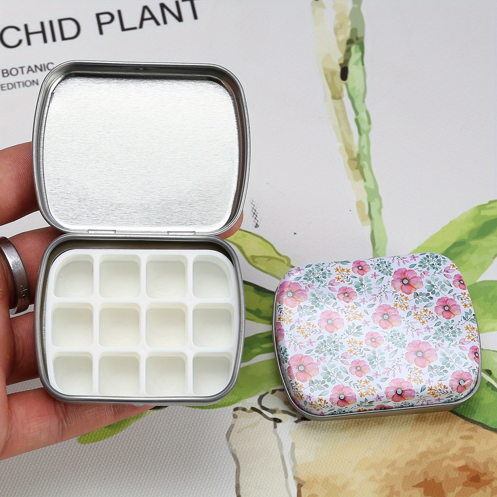 Empty Watercolor Palette Tin Tiny Travel Watercolor Palette Temu Canada