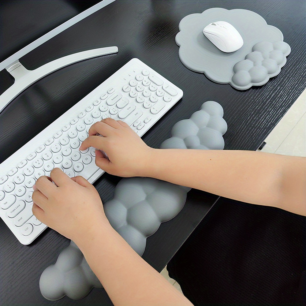 Almohadilla para reposamuñecas con teclado en forma de nube, almohadilla  para reposamuñecas para aliviar el dolor para PC (púrpura)