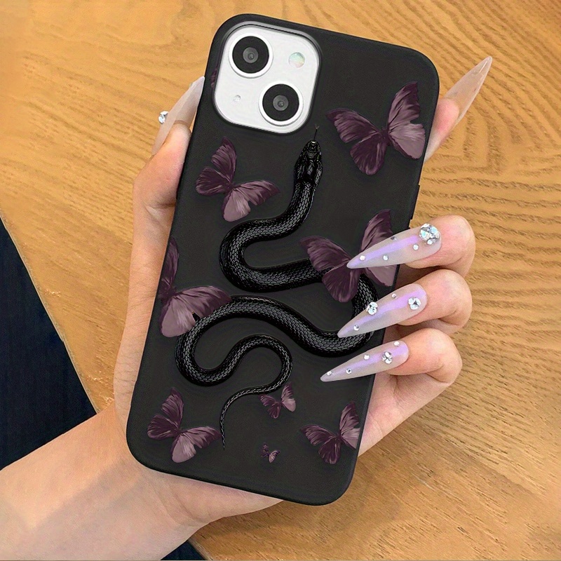 brighten up your iphone with a butterfly snake pattern mobile phone case details 0