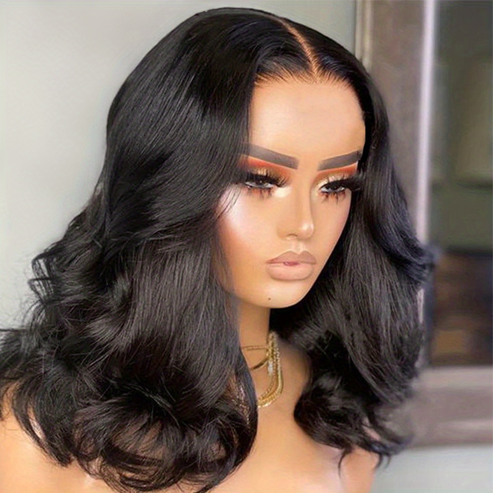 200 Density Loose Wave Bob 4x4 Lace Front Human Hair Wig Pre Plucked Remy Closure Brazilian Human Hair Wigs For Women Natural Color