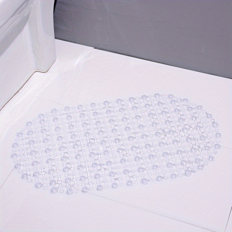 Oval Shower Carpet Anti-Slip Mat with Drain Holes
