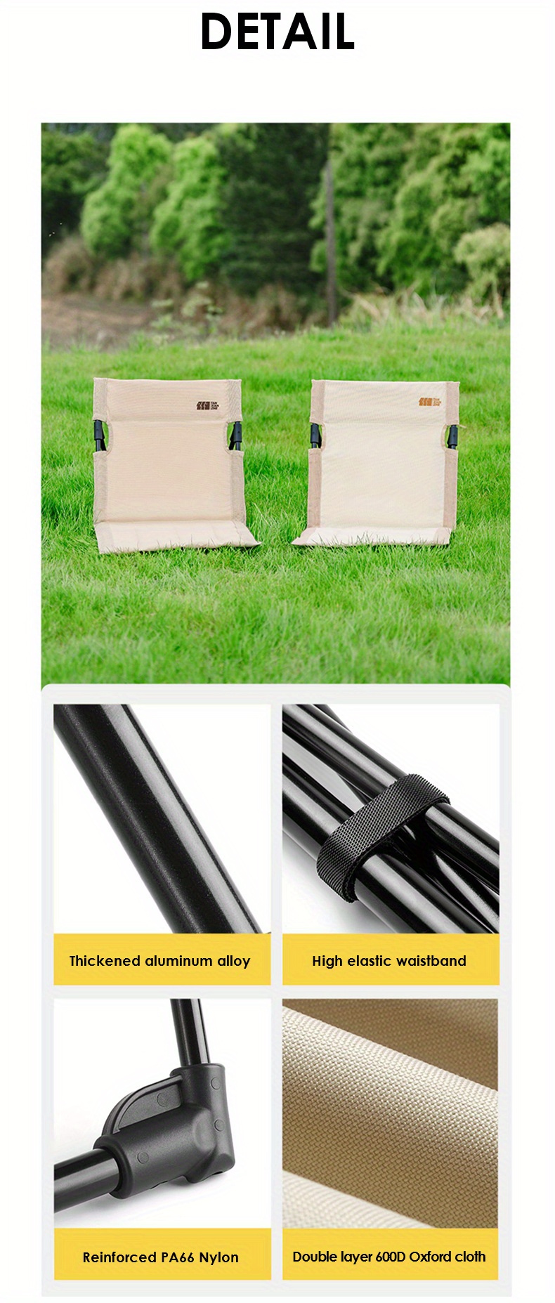 1pc ultra light high back folding camping chair for picnic and beach