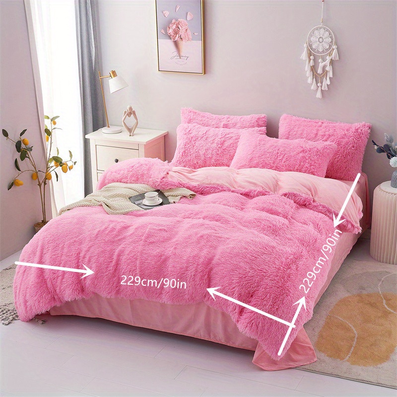 Fluffy pink online comforter set