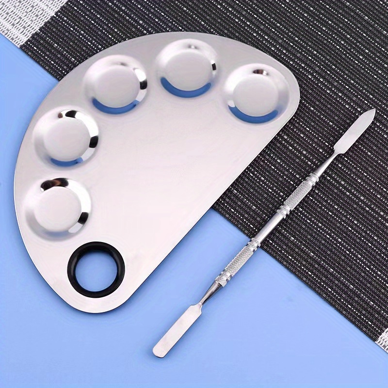 Stainless Steel Paint Palette Tray Foundation Nail Art Painting