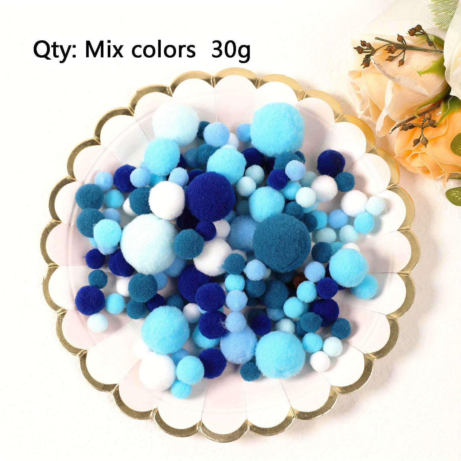 2000pcs 1/1.5cm 0.4/0.6 Inch Colored Pom Poms Arts Party Balls Ornaments  Pompoms DIY