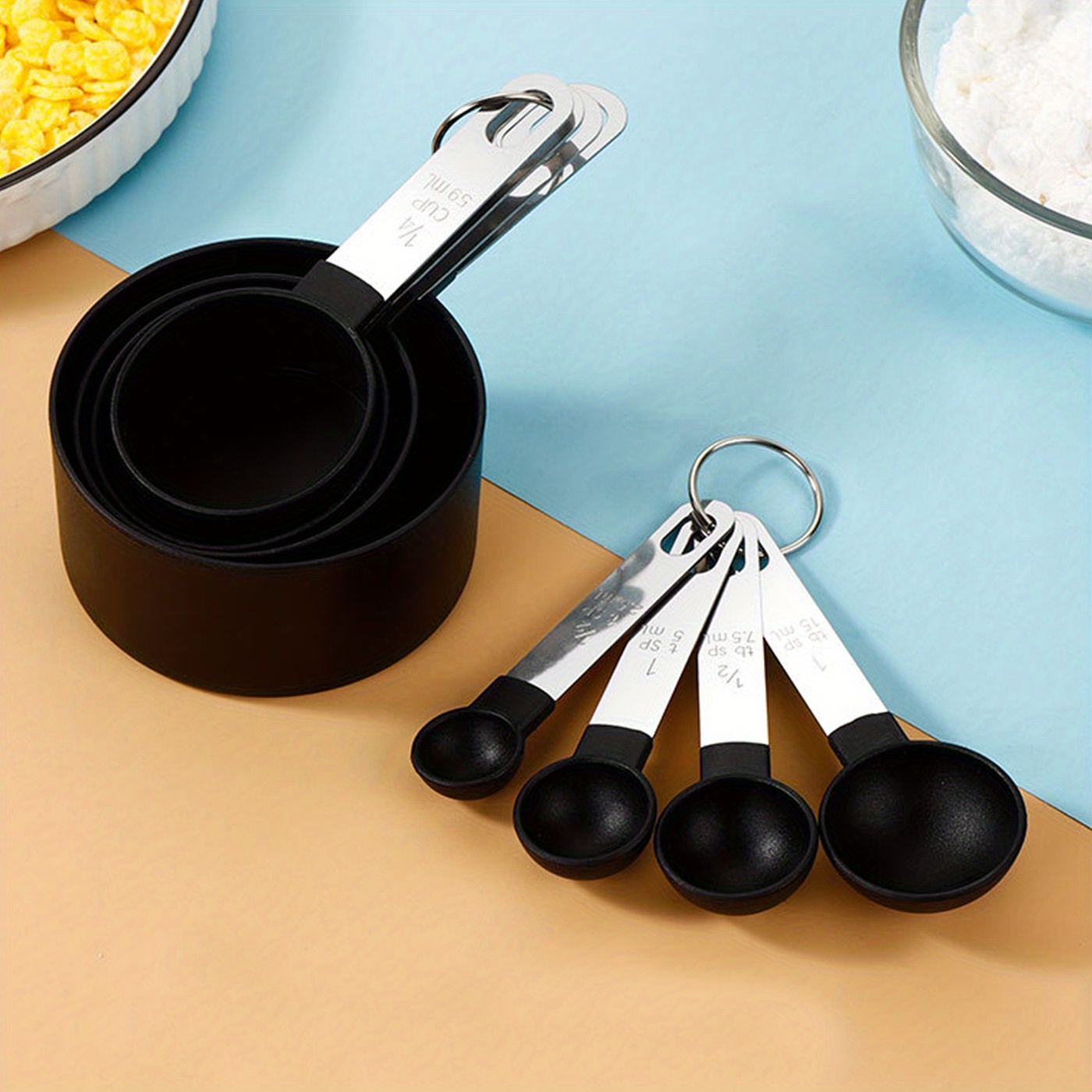 Measuring Cups And Spoons Stackable Stainless Steel Handle Accurate  Tablespoon For Measuring Dry And Liquid Ingredients Small Teaspoon With  Plastic Head For Restaurant/food Truck/bakery - Temu