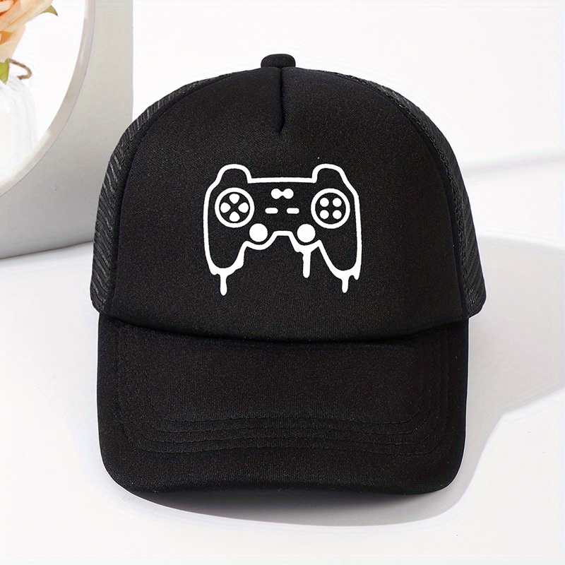 Cartoon Game Console Print Trucker Hat Mesh Baseball Cap
