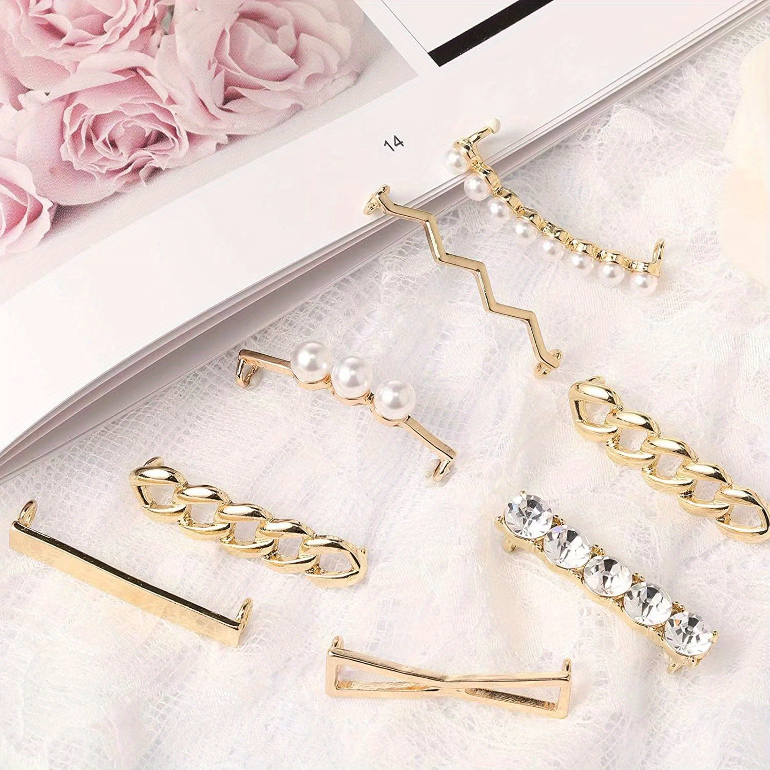 Transformation Style DIY Rhinestone Charm Women's Shoes Shoe Clip Clothing  Collocation Shoe Decorations Shoe Accessories TYPE F 