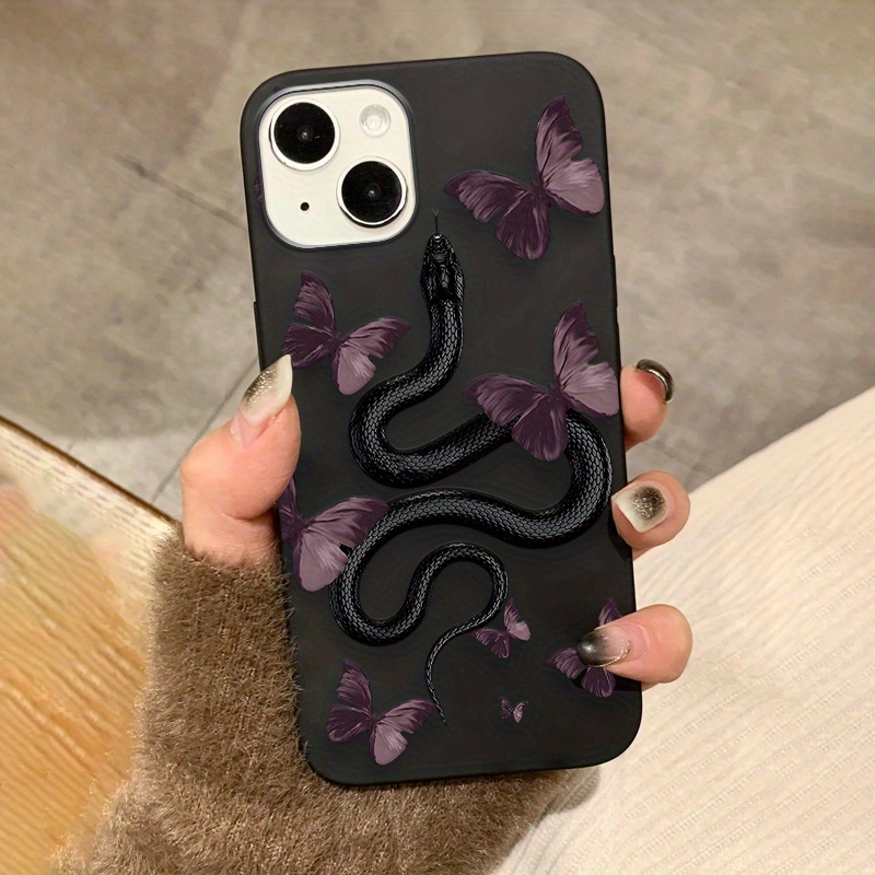 brighten up your iphone with a butterfly snake pattern mobile phone case details 1