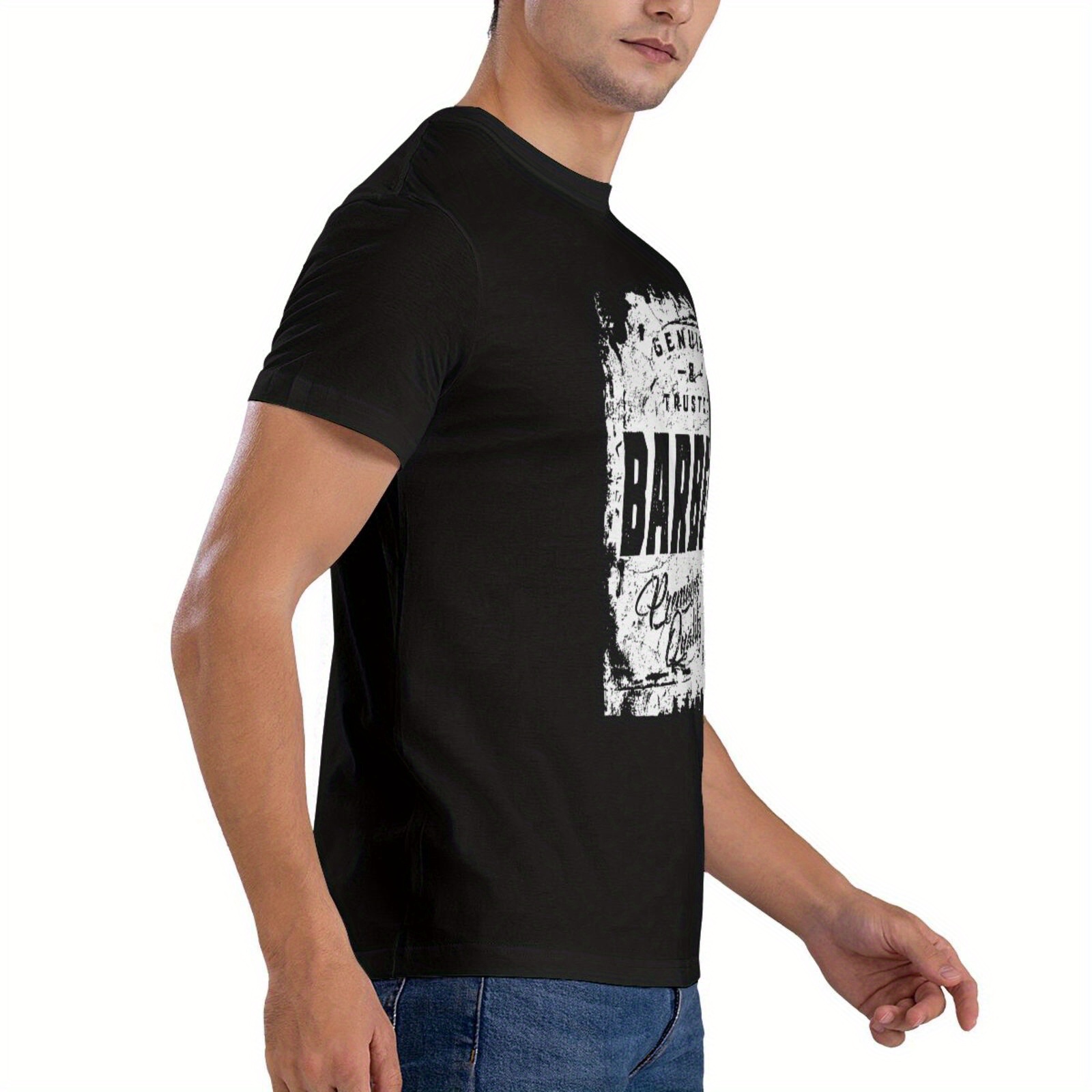 Camiseta Cómoda Moderna Estampado Barbero Hombre Camiseta - Temu Mexico