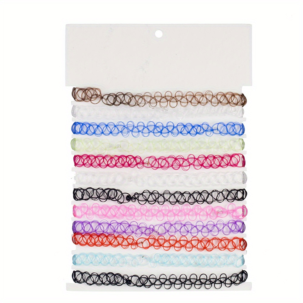 Elastic Choker Necklace 12pcs Stretch Tattoo Necklaces Fishing Line Lady  Collar