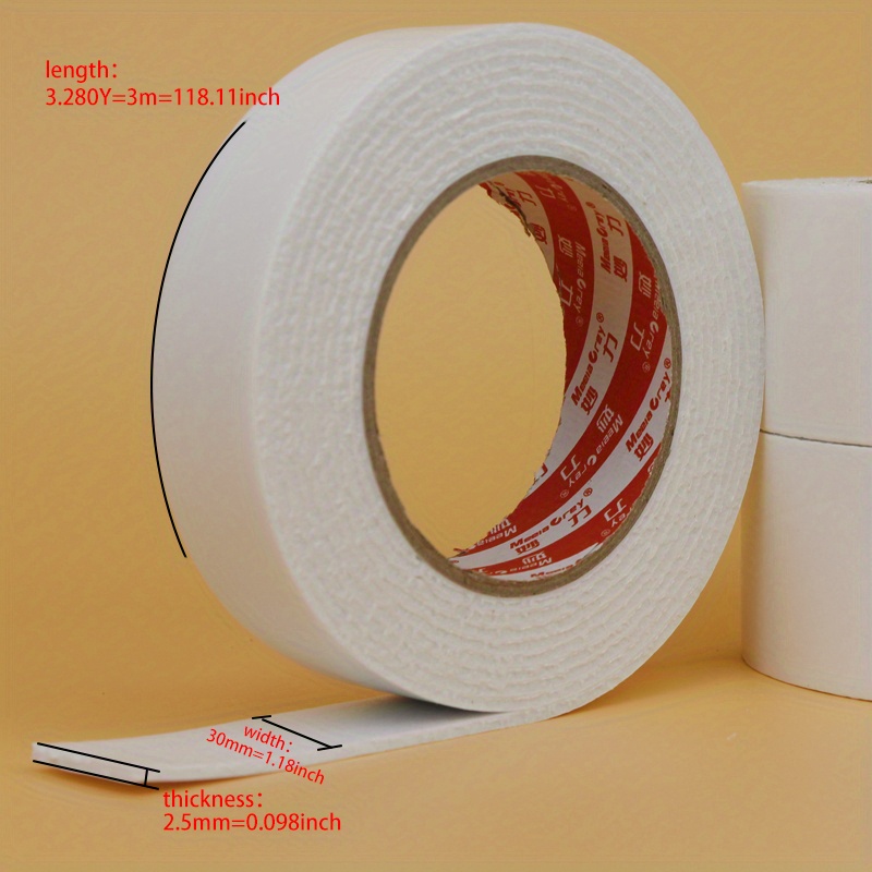 PE Strong Adhesive Foam Tape, Sponge Double-sided Tape Double-sided Foam  Tape /2 Rolls / Width 0.79inch Length 118.11inch Per Roll