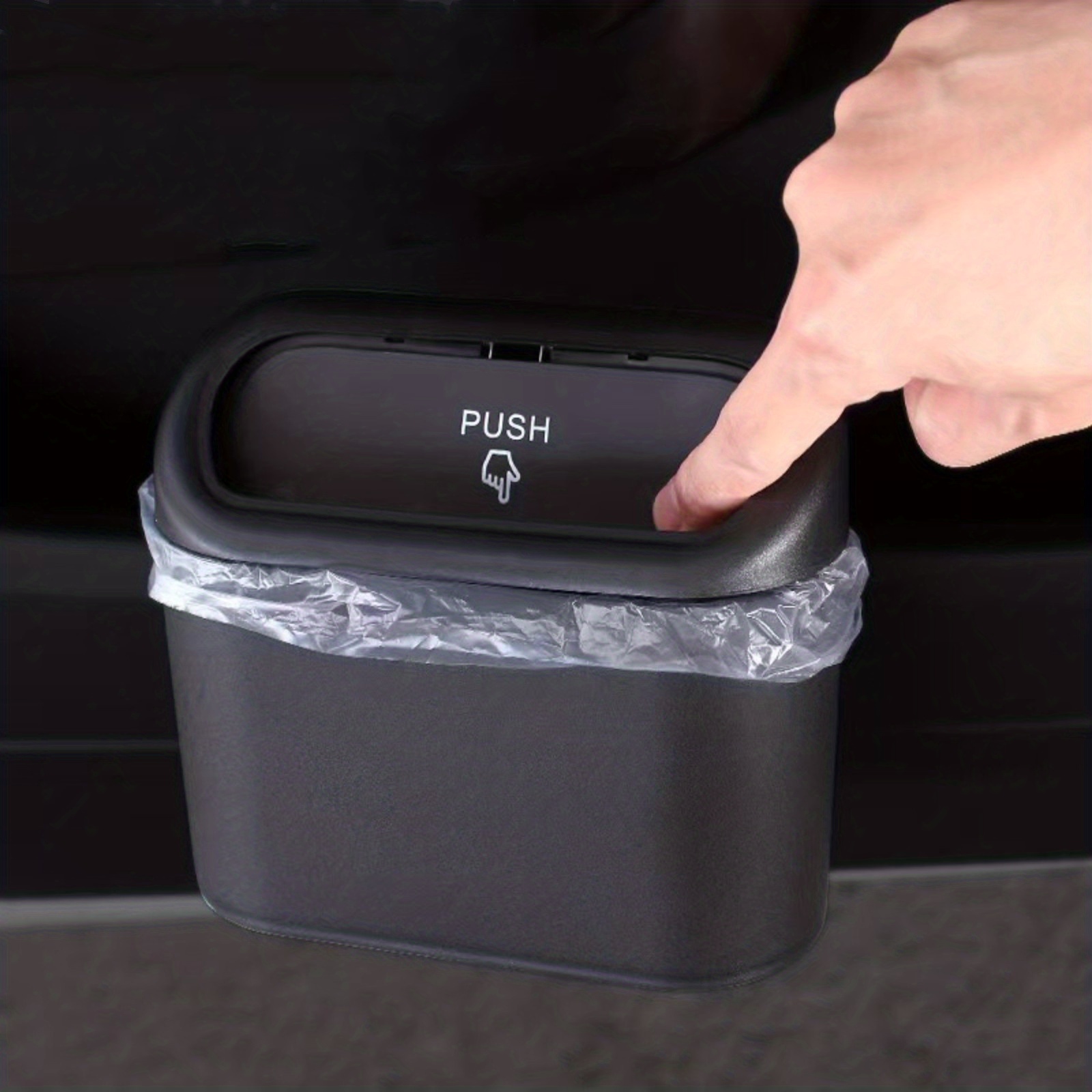 Portable Car Interior Accessories Trash Can Storage Bin Garbage