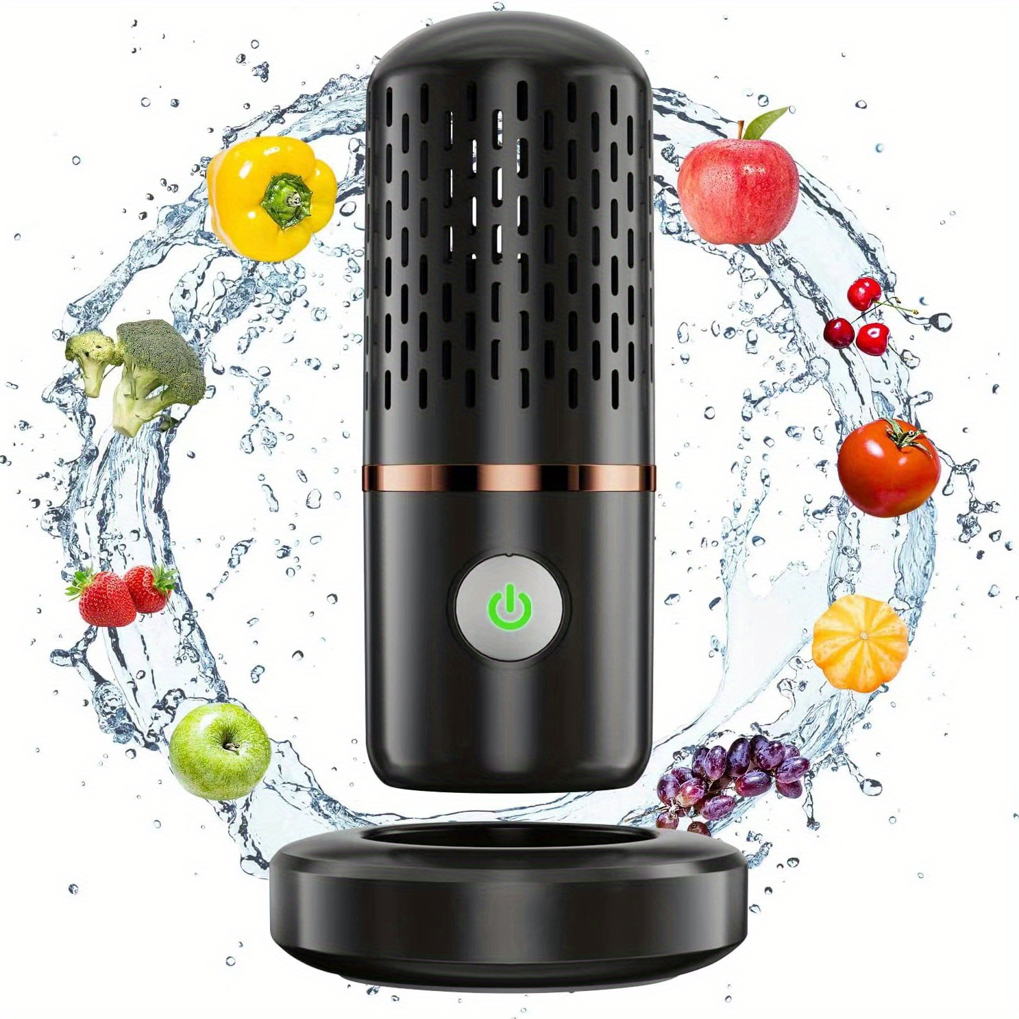 Dual-Core Fruit and Vegetable Washing Machine, Portable USB Rechargeable  Fruit and Vegetable Cleaner, Fully Automatic Wireless Food Purifier for