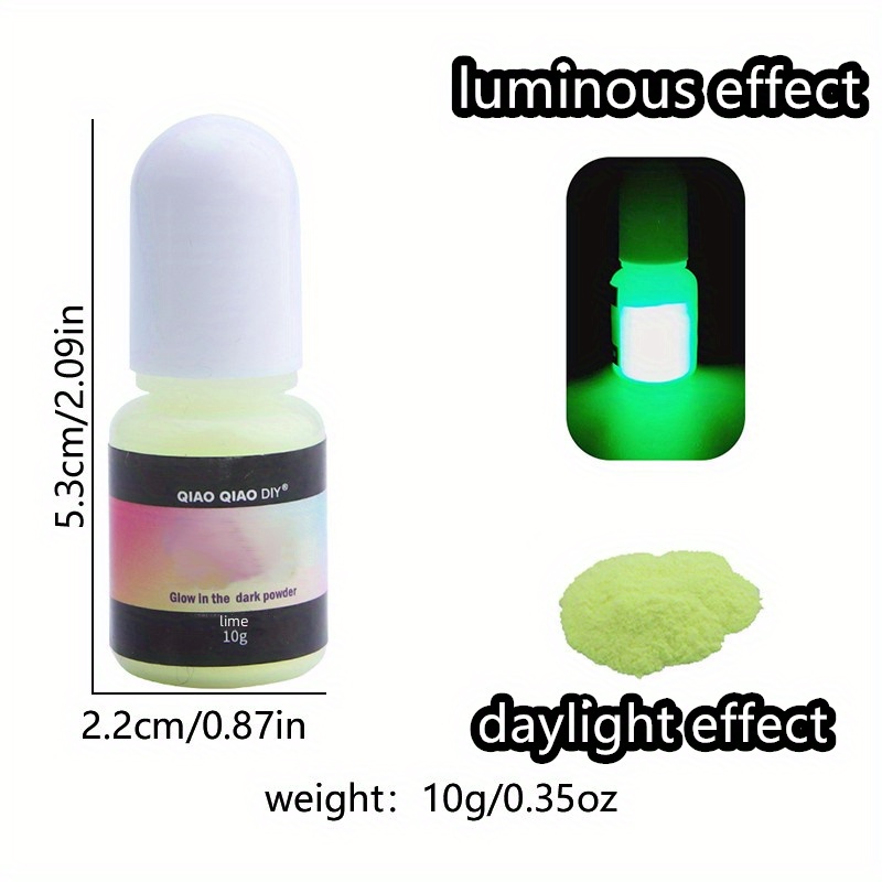 Glow in The Dark Pigment Powder,12 Colors Resin Dye Luminous Powder for  Epoxy Resin,Acrylic Paint,Slime,Nails,Halloween Party, Fine Art & DIY