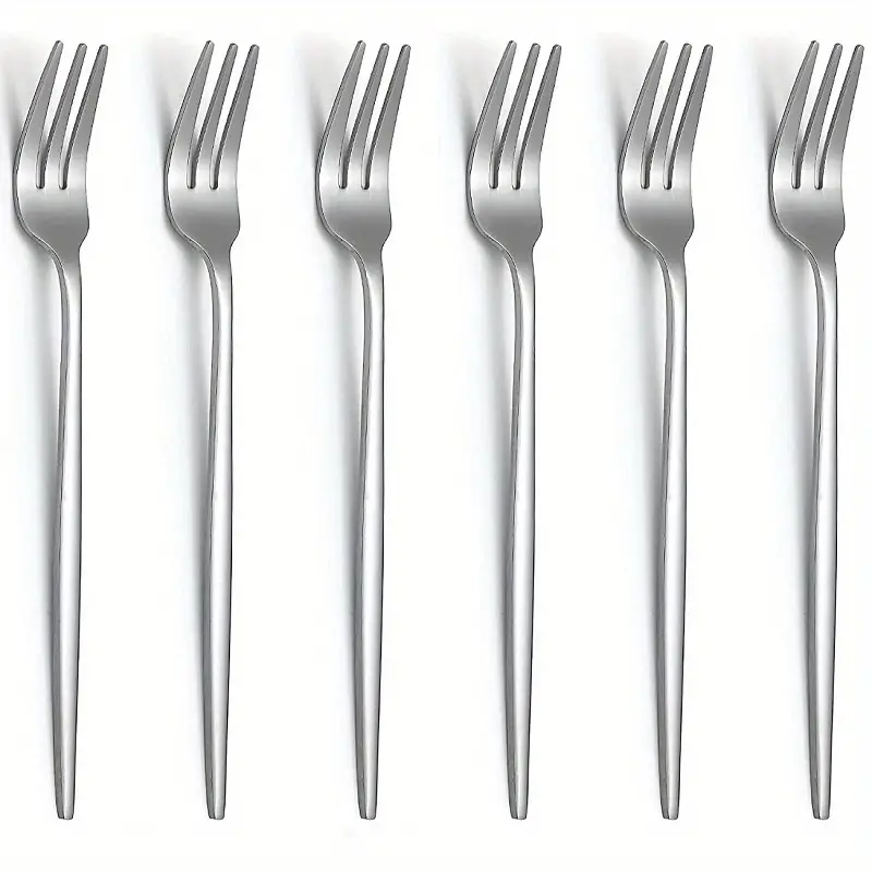 Juego de 6 tenedores de acero inoxidable, tenedores de postre, tenedores de  mesa, tenedores de ensalada para el hogar, cocina o restaurante, apto para