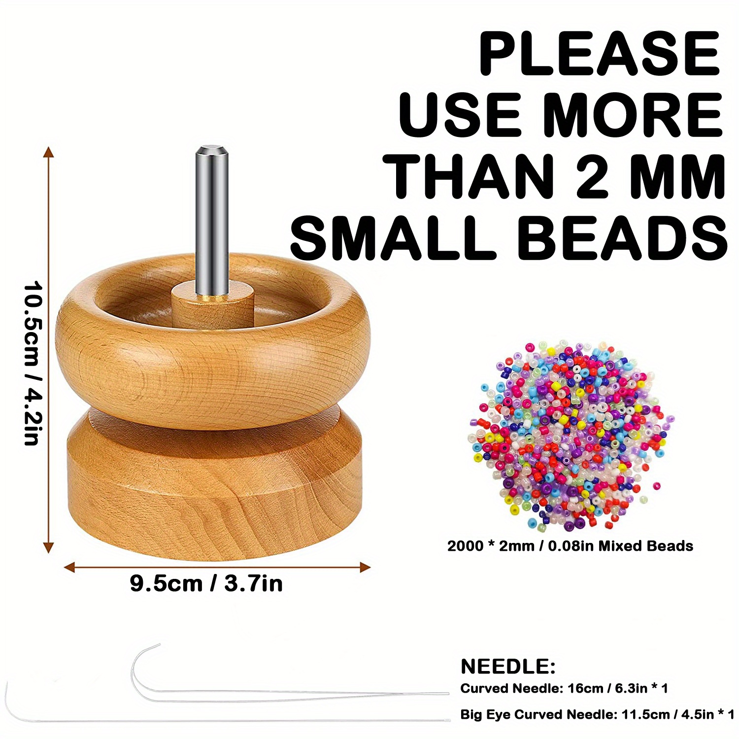 Bead Spinner With 2pcs Beading Needles, 8000pcs Seed Beads And 1 Surprising  Gift Pack For Jewelry Making, Quickly Stringing Beads Tool, Wooden Bead St