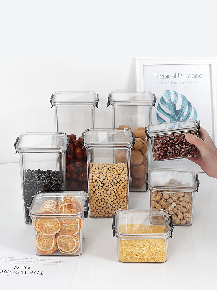 Transparent Food Storage Container With Airtight Lid Keep - Temu