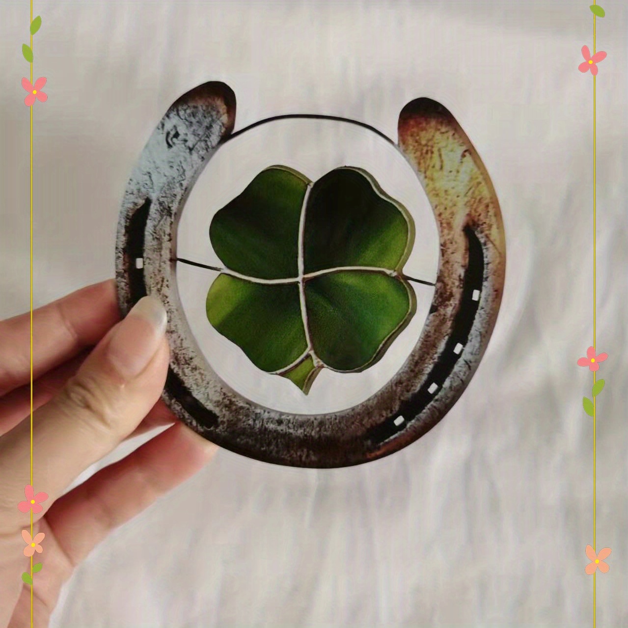 Best Deal for Four Leaf Clover Lucky Horseshoe,Horseshoe Metal Four Leaf