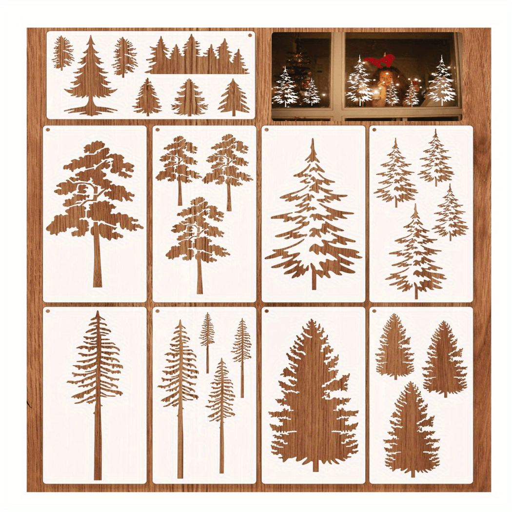 Pine Tree Stainless Steel Stencil Template, 6x6 Inch Forest Metal Journal  Stencils Templates Tool for Wood Burning Pyrography - AliExpress