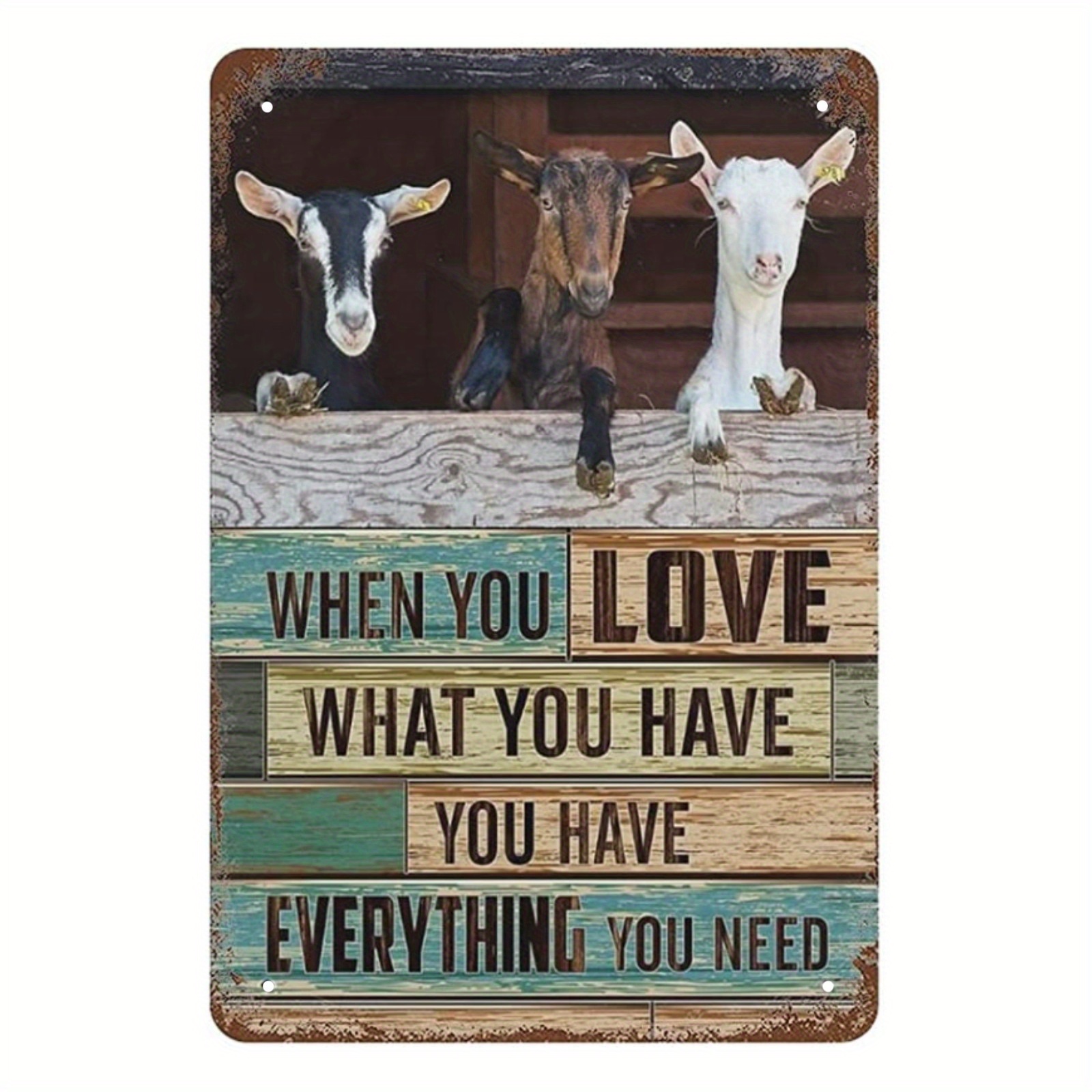 Rustic Farmhouse Goat Metal Tin Sign Funny Patio Wall Decor - Temu New ...