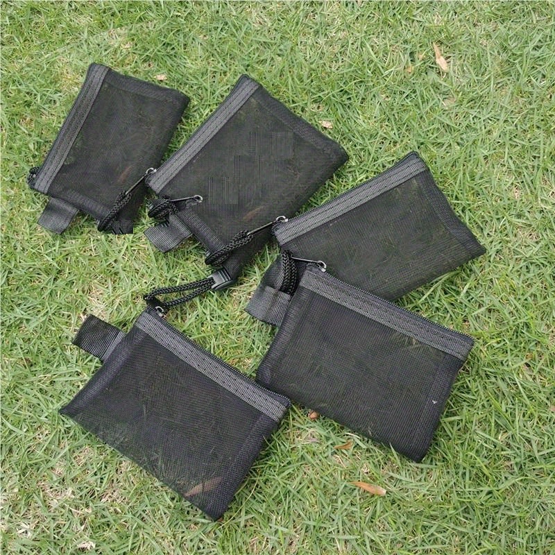 TEMU Lot de 5 sacs de rangement minimalistes avec fermeture éclair - Petit organisateur pour accessoires, porte-clés, cartes et pièces, portable pour